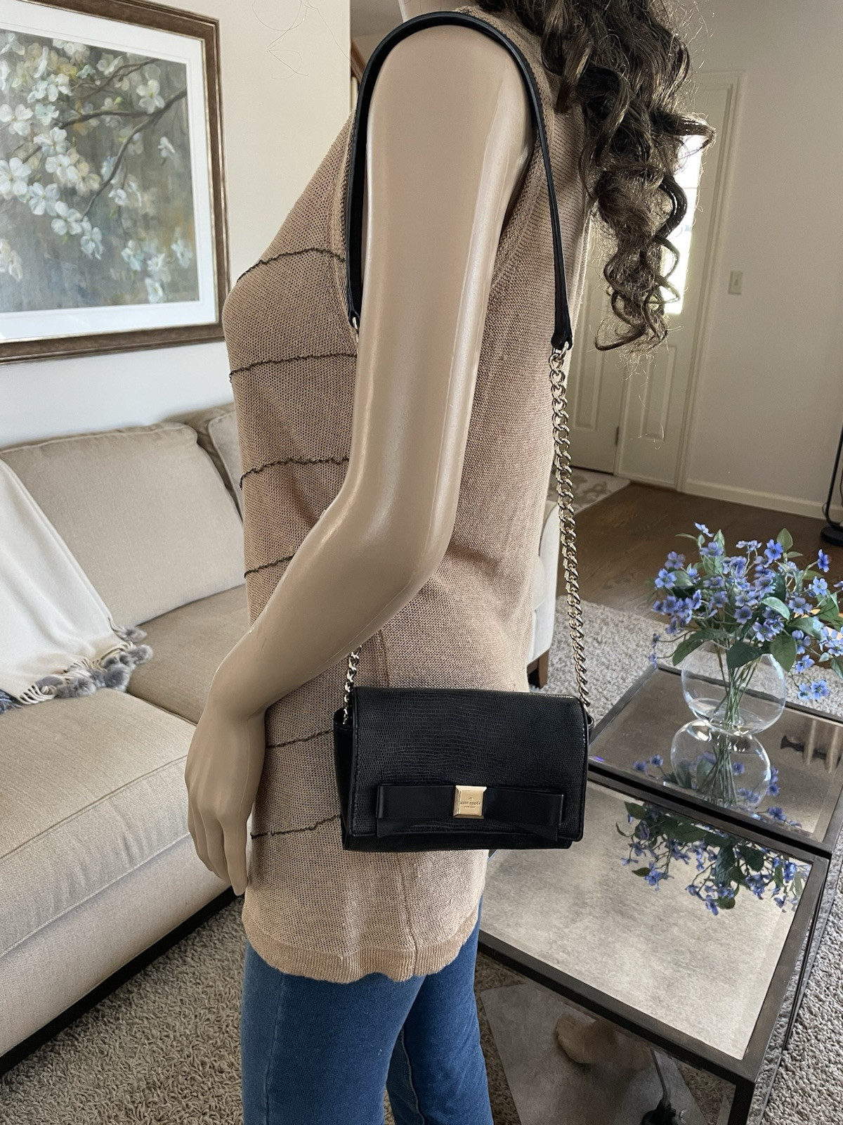 Kate Spade Lillian Montford Park Exotic Black Leather Shoulder Bag WKRU2809 NWOT