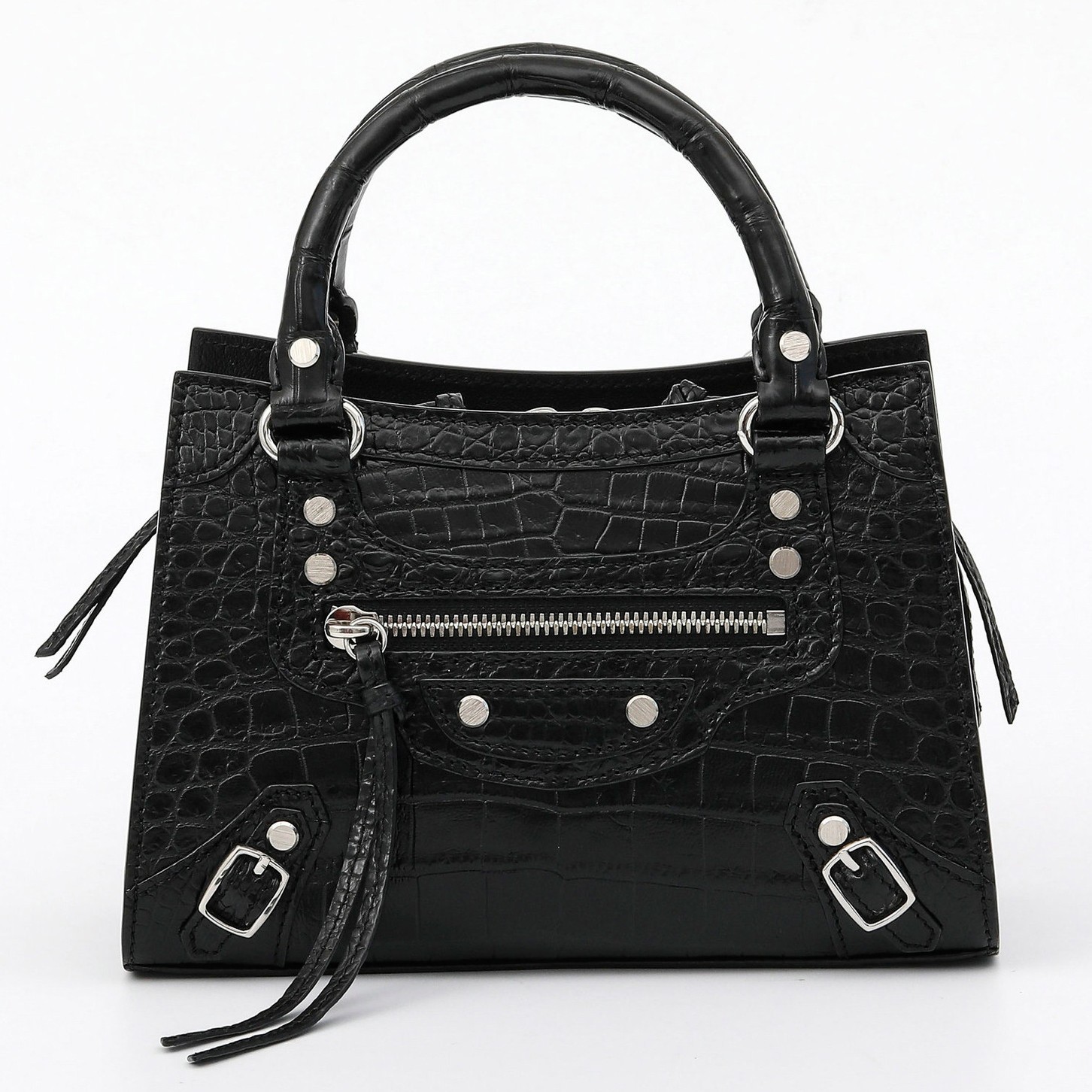 Handcrafted Genuine Croco Belly Skin Handbag Shoulder Bag for women 22*9*15cm