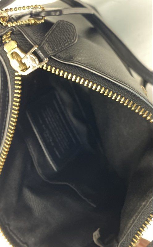 Coach Black Crossgrain Leather Kitt Messenger Crossbody Bag Gold Hardware