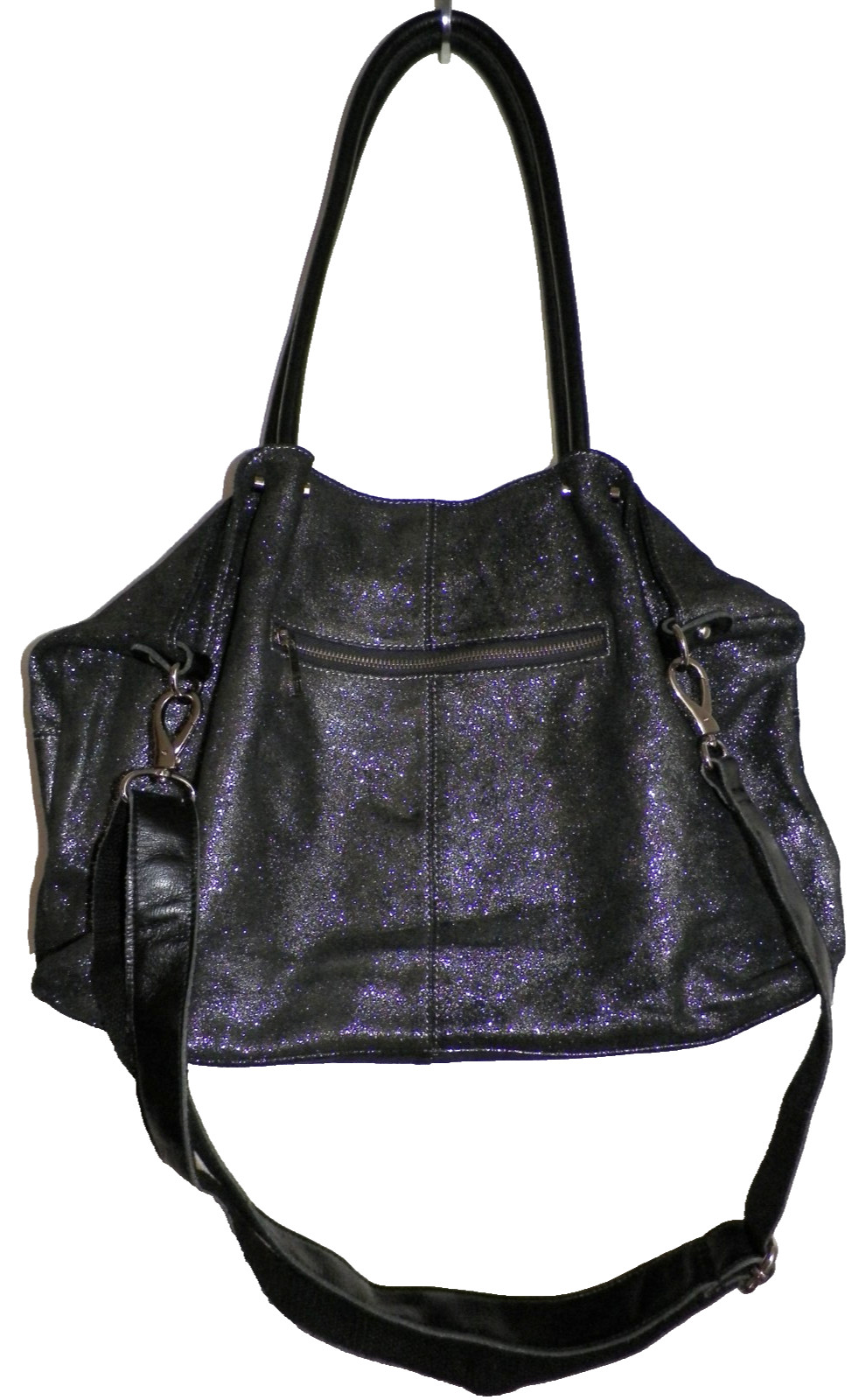 Roomy Sondra Roberts Metallic Genuine Suede Nappa Tote Retail $249