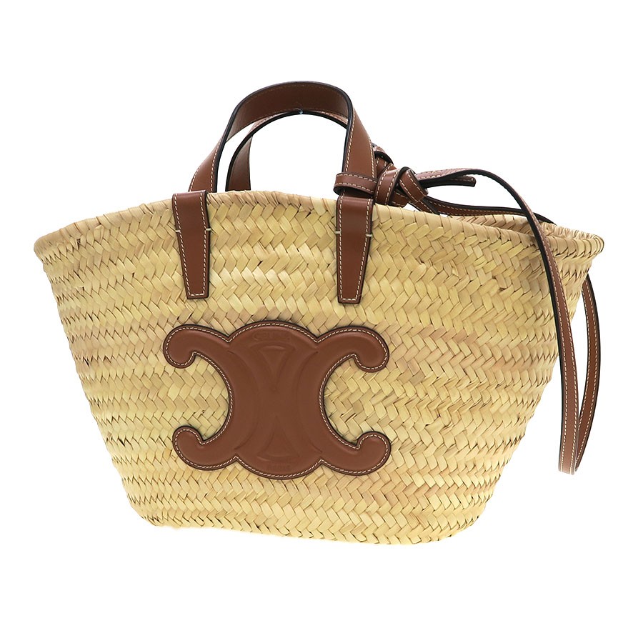 Celine Teen Classic Panier/Raffia & Calfskin 113832CGG.04LU Beige Bag #SAB15965