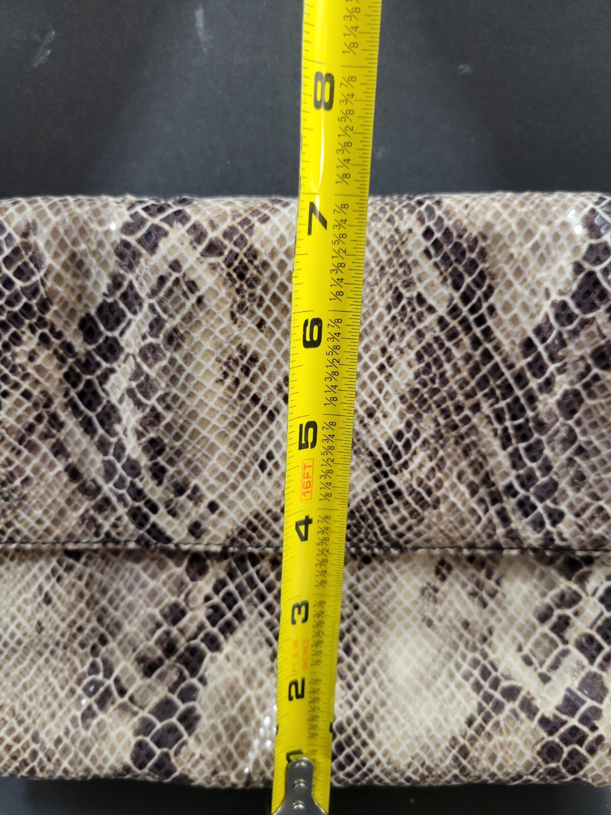 Maxx New York Shoulder Bag Purse Animal Print Faux Leather Shiny Soft