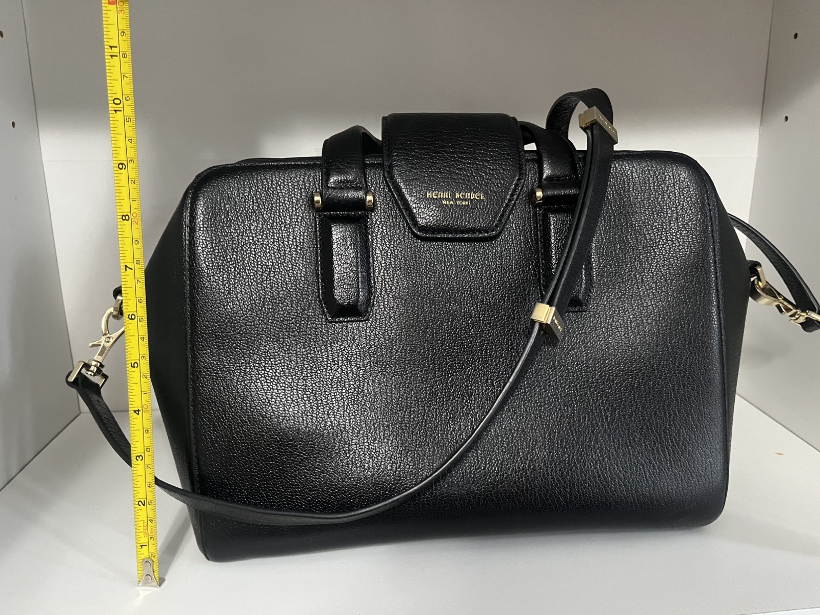 Henri Bendel Black Houston Satchel Handbag Purse