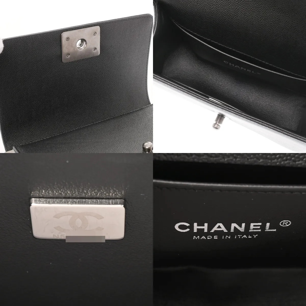 Chanel cm A67085 Shoulder Bag Grained Calfskin Black #WB6038