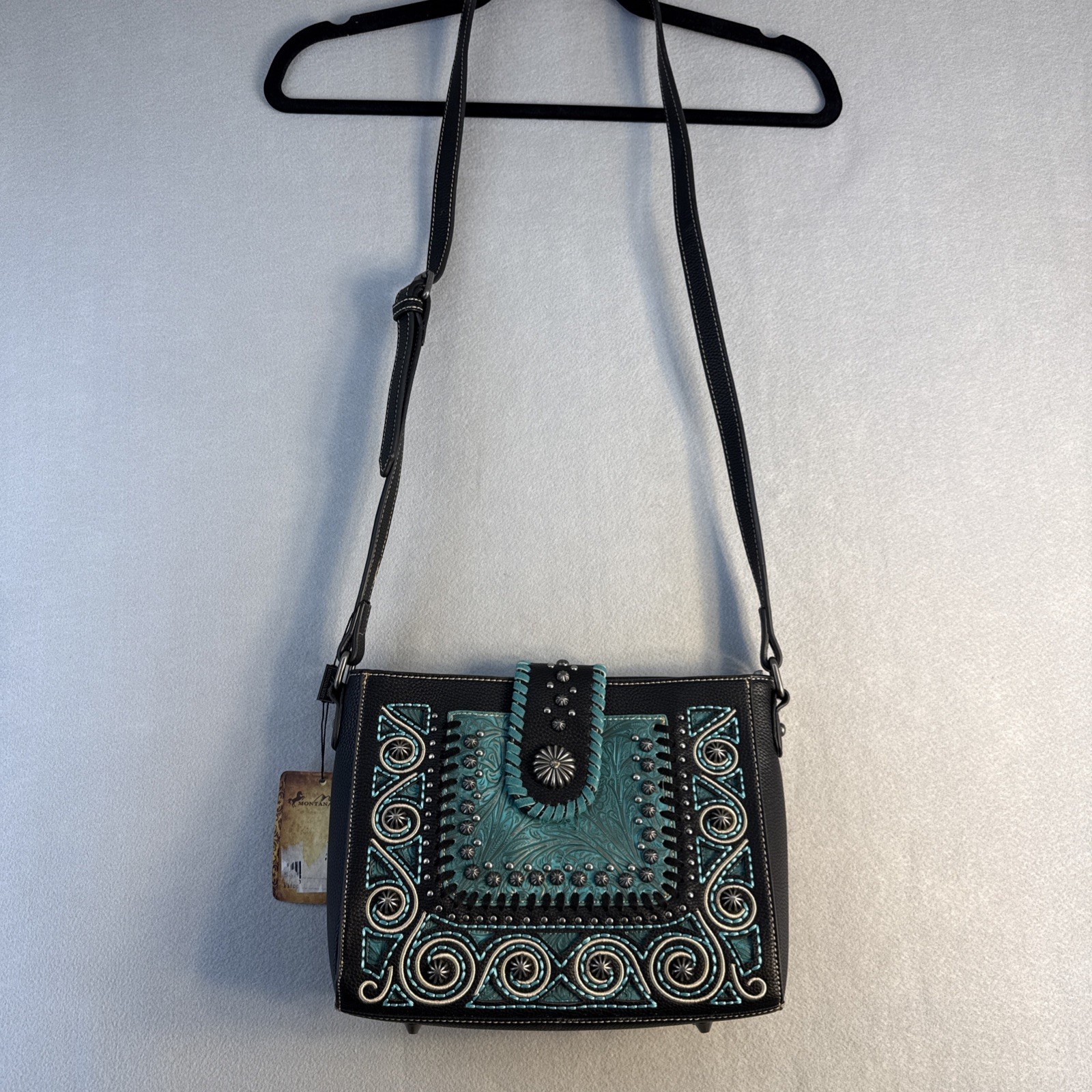 Montana West Purse, Leather, Bling, Western, Crossbody, Shoulder, Turquiose