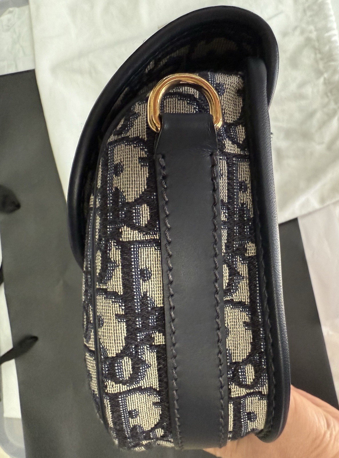 Christian Dior Monogram Bobby Bag Blue Dior Oblique Jacquard w/ Buckle Strap