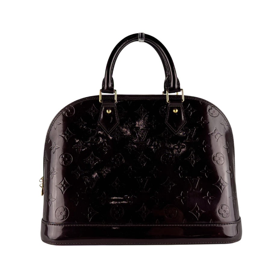 Auth LOUIS VUITTON Monogram Vernis Alma PM Handbag Amarante M91611 – z10209