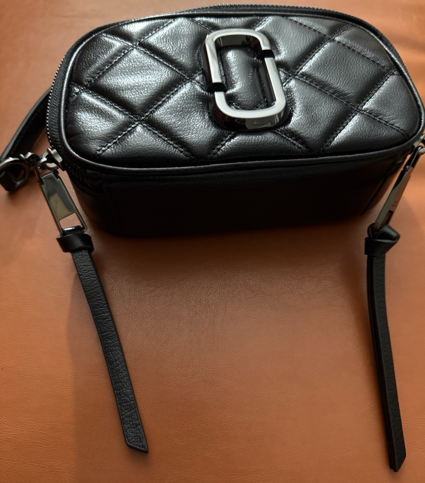 Marc Jacobs The Snapshot Quilted Leather Crossbody Bag -Black