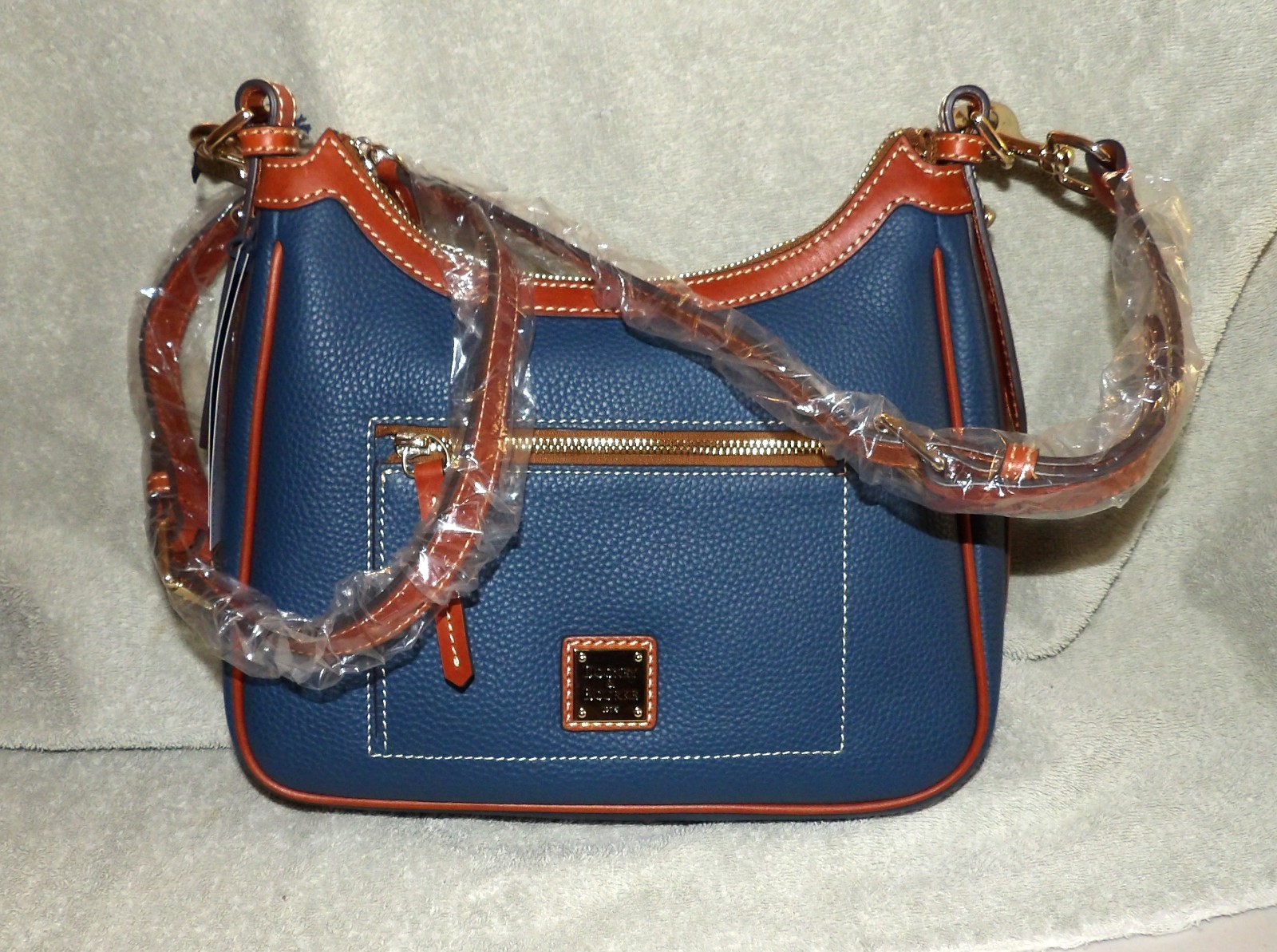 Dooney and Bourke Leather Crossbody Hobo-Jeans-R1890JE-Org. Dust Bag-NWT