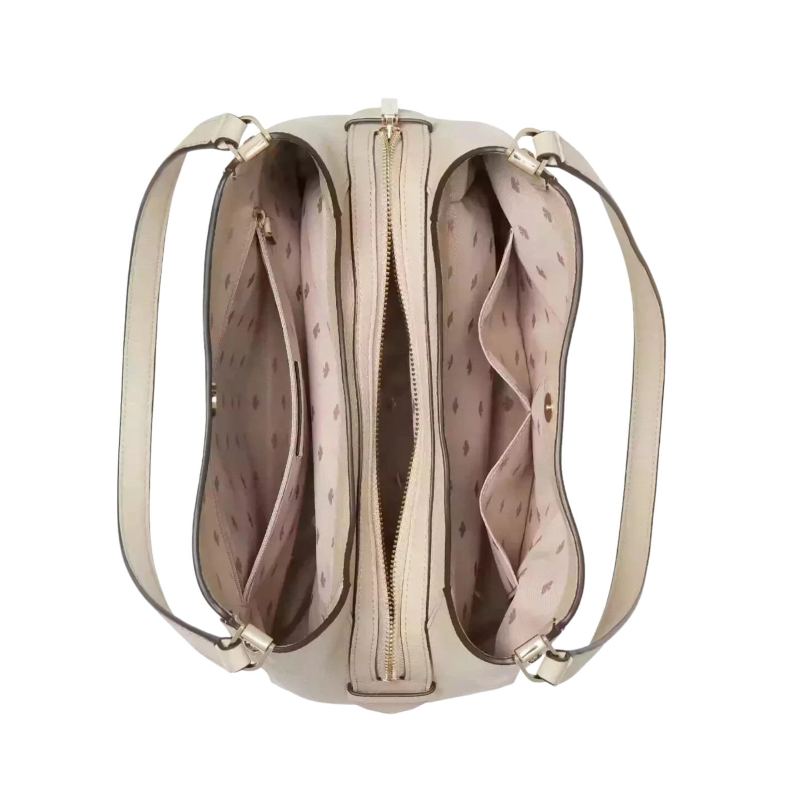 Kate Spade Leila 3-Compartment Shoulder Bag Ivory & Beige Leather WKR00316