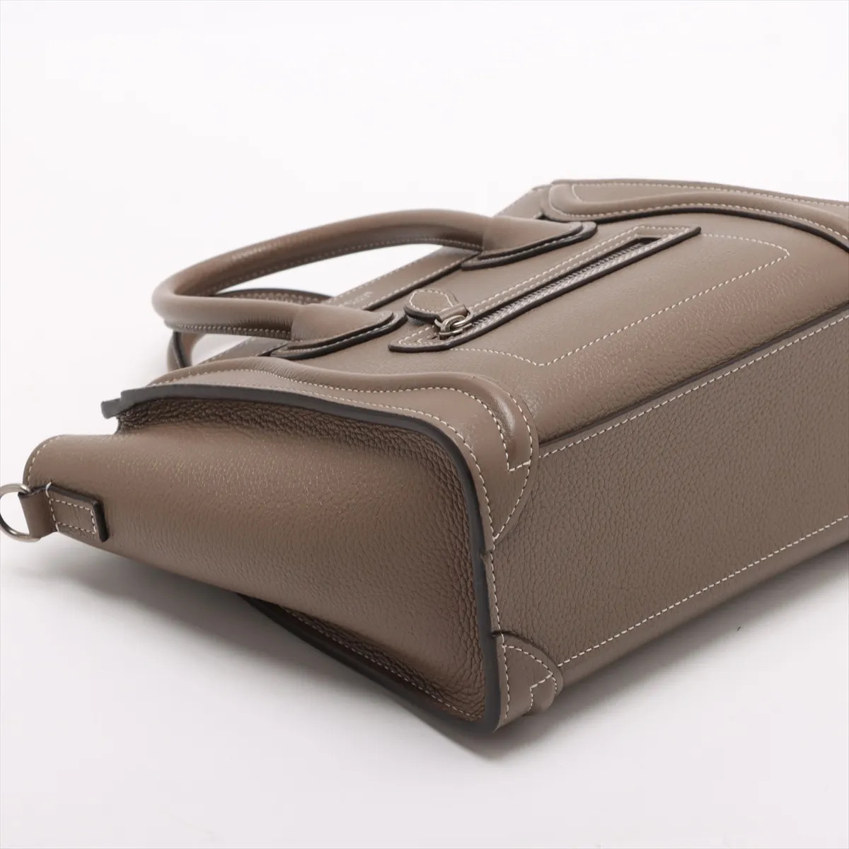 Celine Luggage Nano shopper Leather 2 Way Handbag Greige