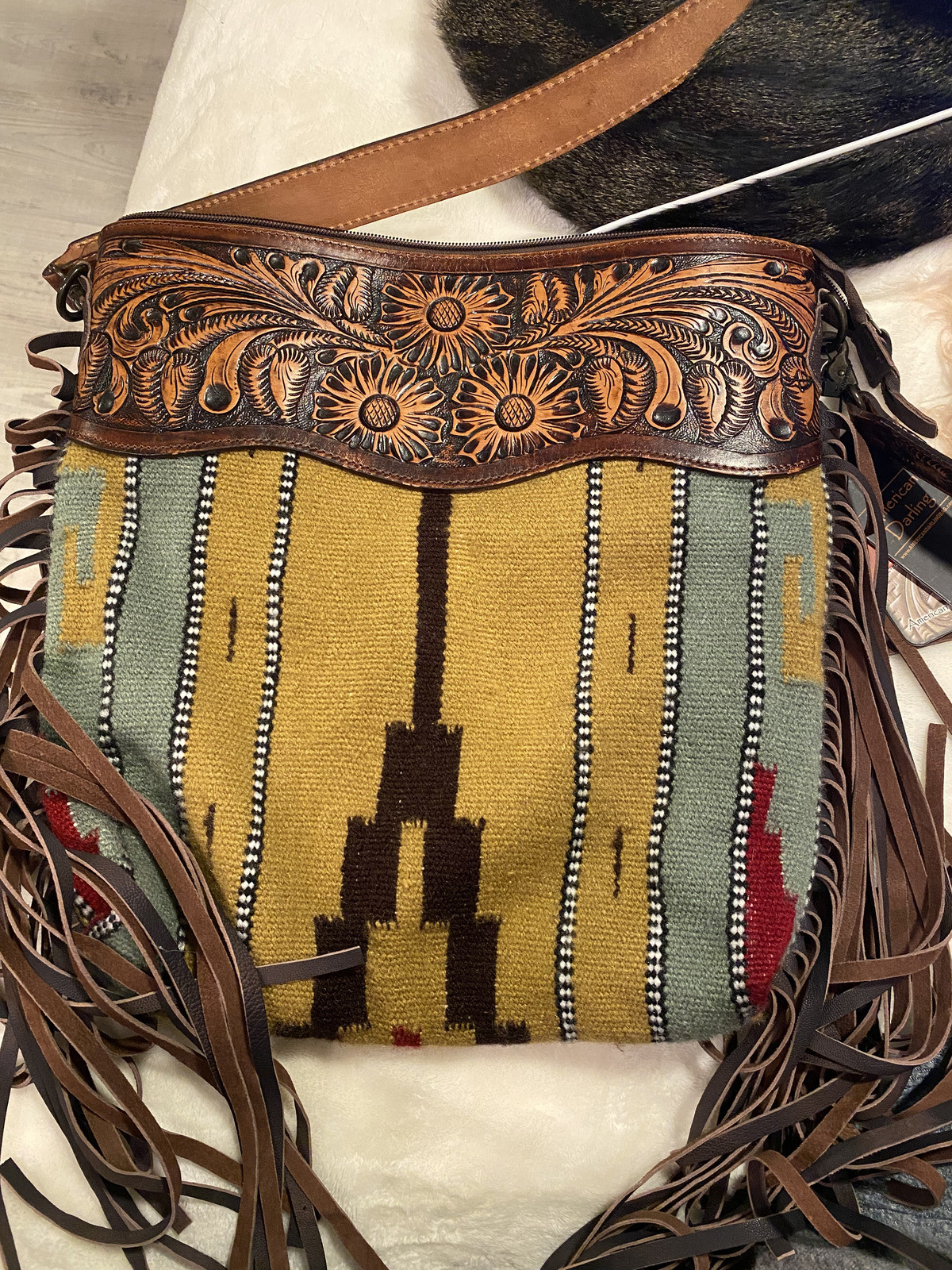 Hand-Tooled American Darling Bag. Unused, tags still attatched