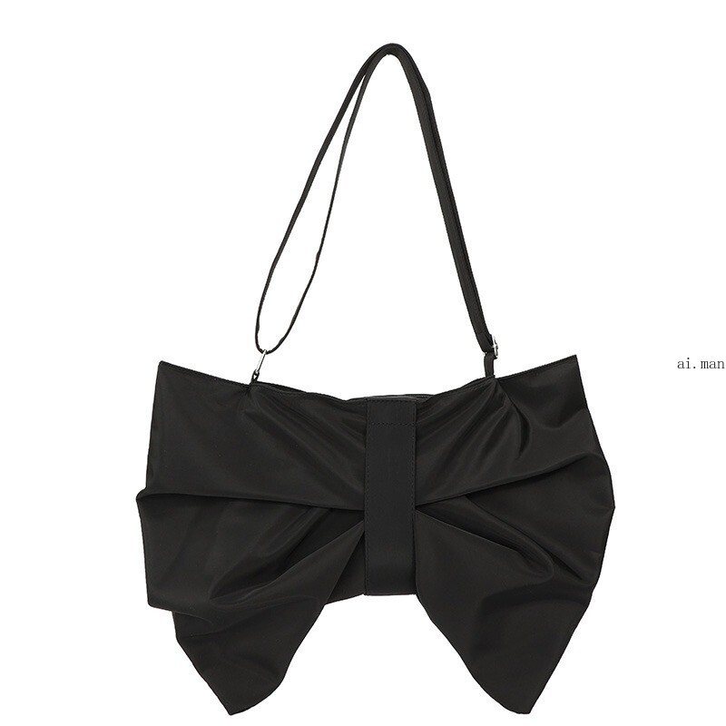 Bow Tote Bag Cute Bowknot Shoulder Bag Casual Canvas Handbag Commuter Women Chic