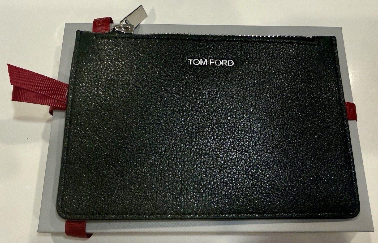 Brand New Authentic Tom Ford Black Leather Mini Pouchette w/ Box & Tags Rare!!