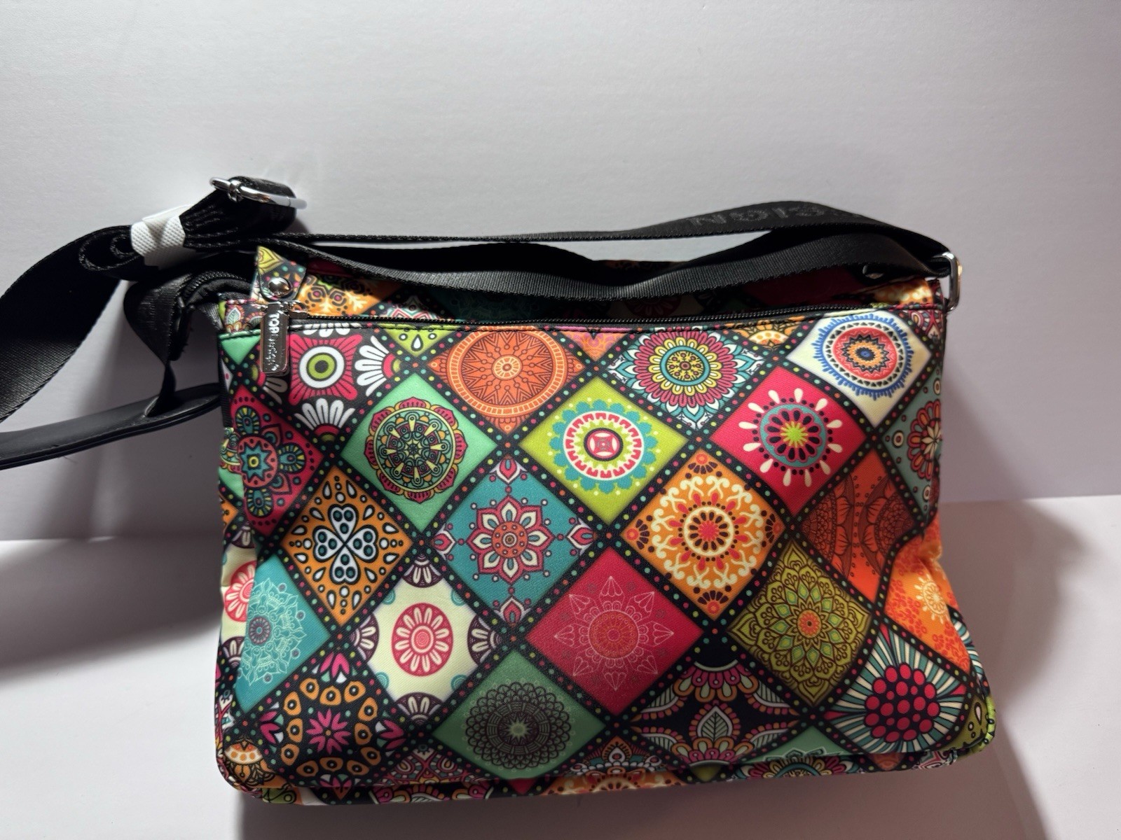TOP DESIGN Multicolor Geometric Pattern Women’s Crossbody Bag.