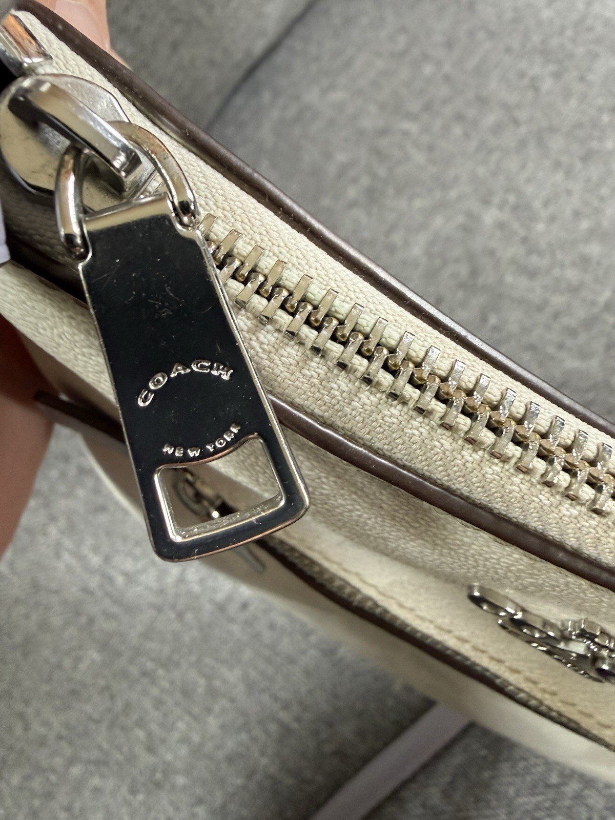 COACH Mini Rowan File Bag Signature Canvas Chalk / Mist (lavender) Crossbody