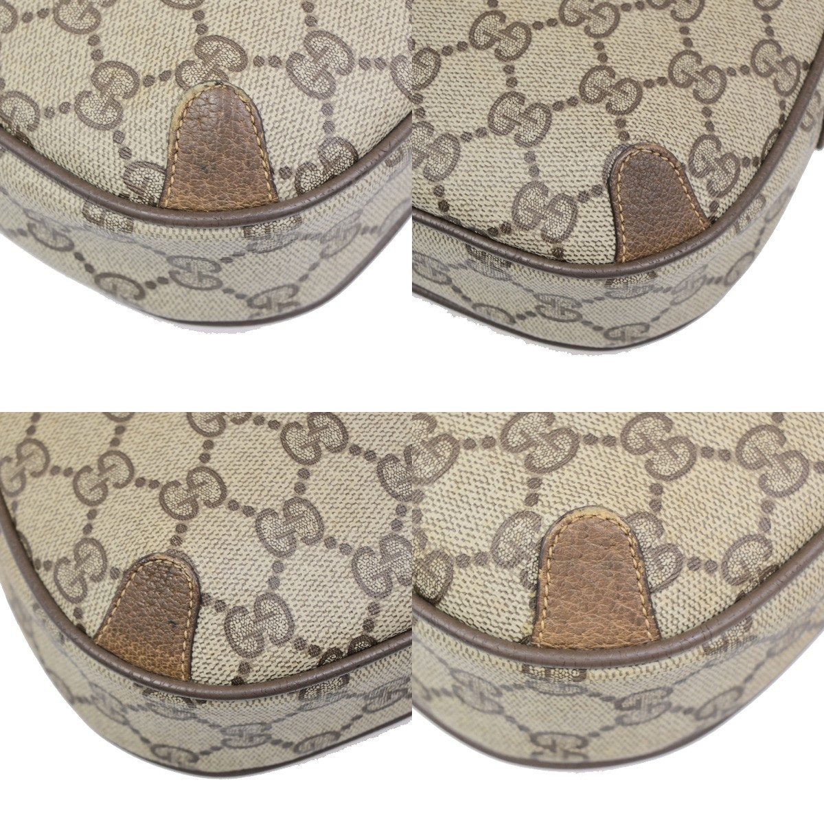 Gucci GG Web Sherry Line Small Crossbody Shoulder Bag PVC Leather Brown 66KD138