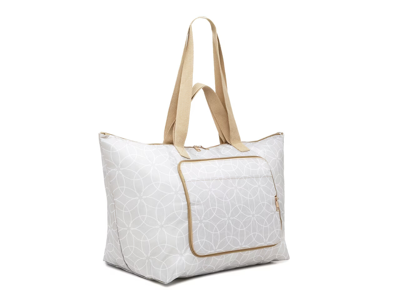 DSW Tote & Umbrella Shoulder Travel Zip Bag Gray /Beige 24.1″L x 10.1″Wx 13.5″H