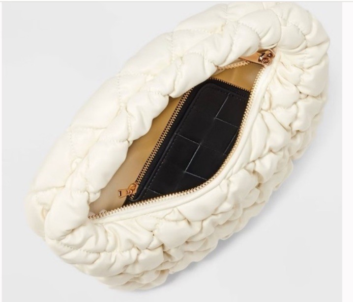 NWT A New Day White Bubble Quilted Handbag Top Handle, Cream , NWT , Sealed