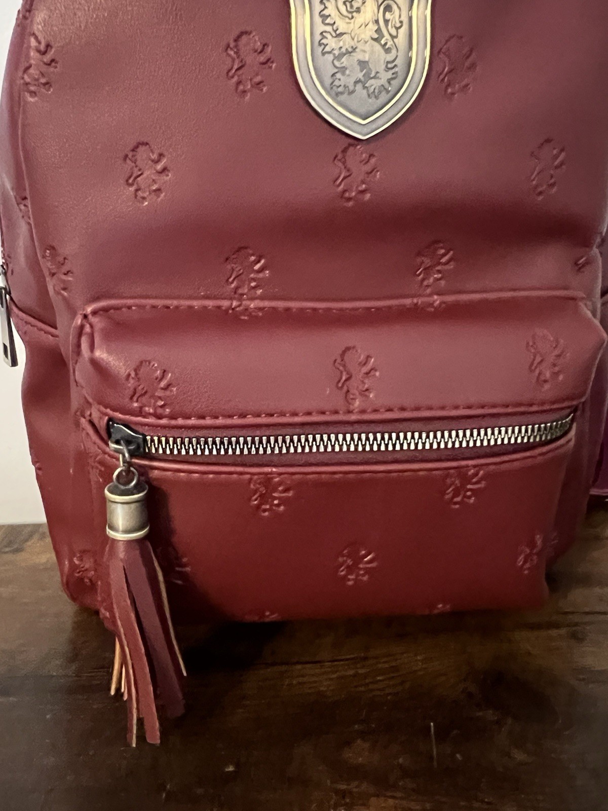 Harry Potter Gryffindor Mini Backpack 100% PU Leather Burgundy BioWorld