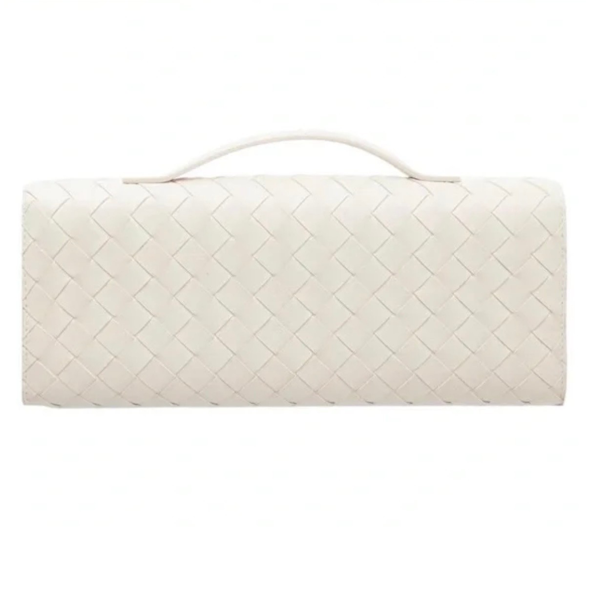 Few Moda FabFitFun East West Clutch Crossbody Bag Cream Vegan Leather