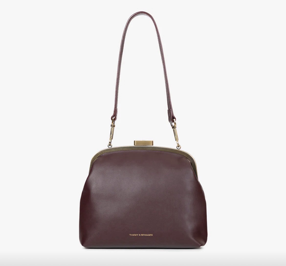 Tammy And Benjamin Emma Mahogany Leather Shoulder Bag New SOLD OUT $240
