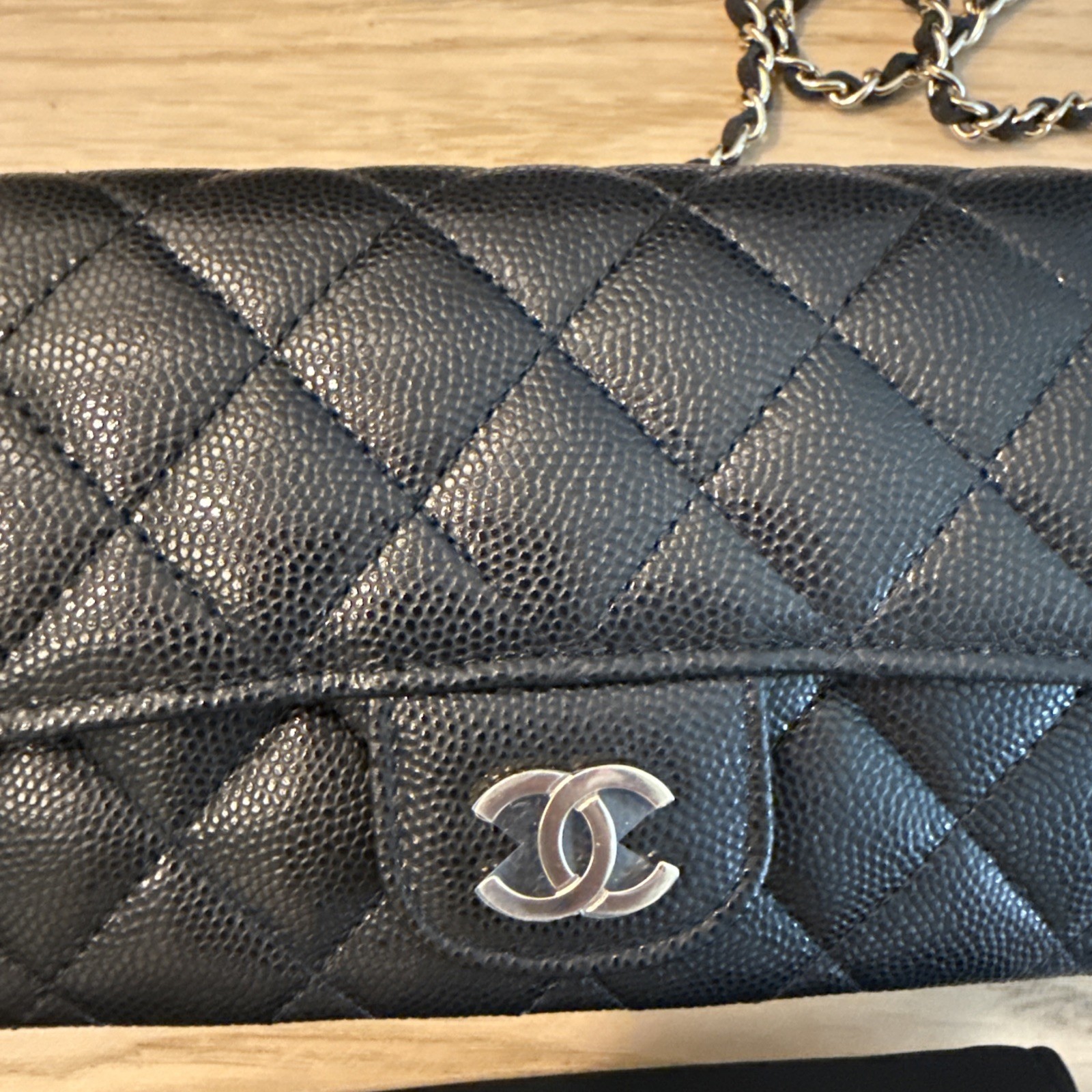 Chanel Classic Sunglasses Case with Chain Quilted Caviar