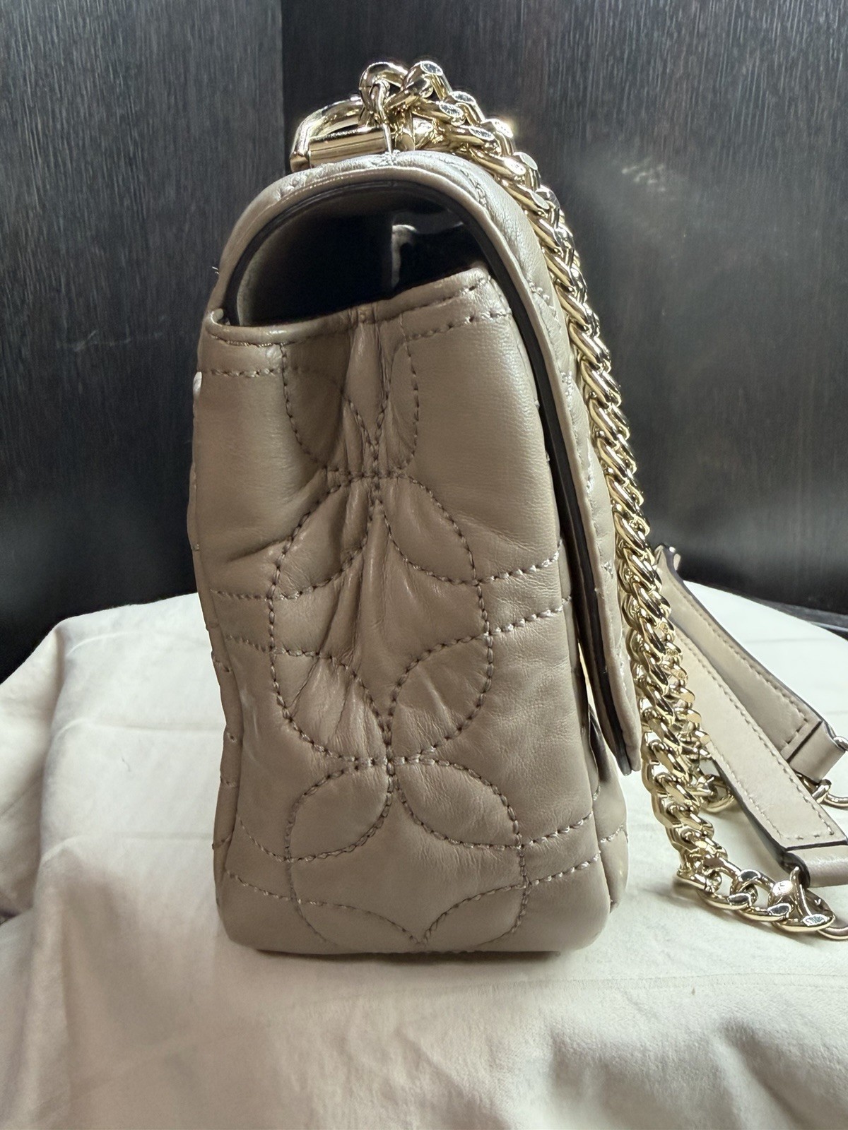 Michael Kors Sloan Truffle Quilted Floral Chain Shoulder Bag #30H8TSLL3T