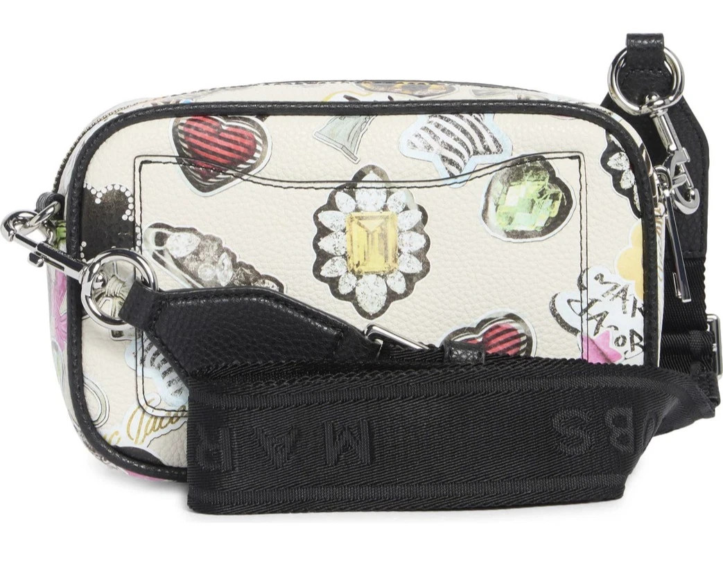 Marc Jacobs Leather Sticker Bold Flash Camera Bag White Limited New MK0275