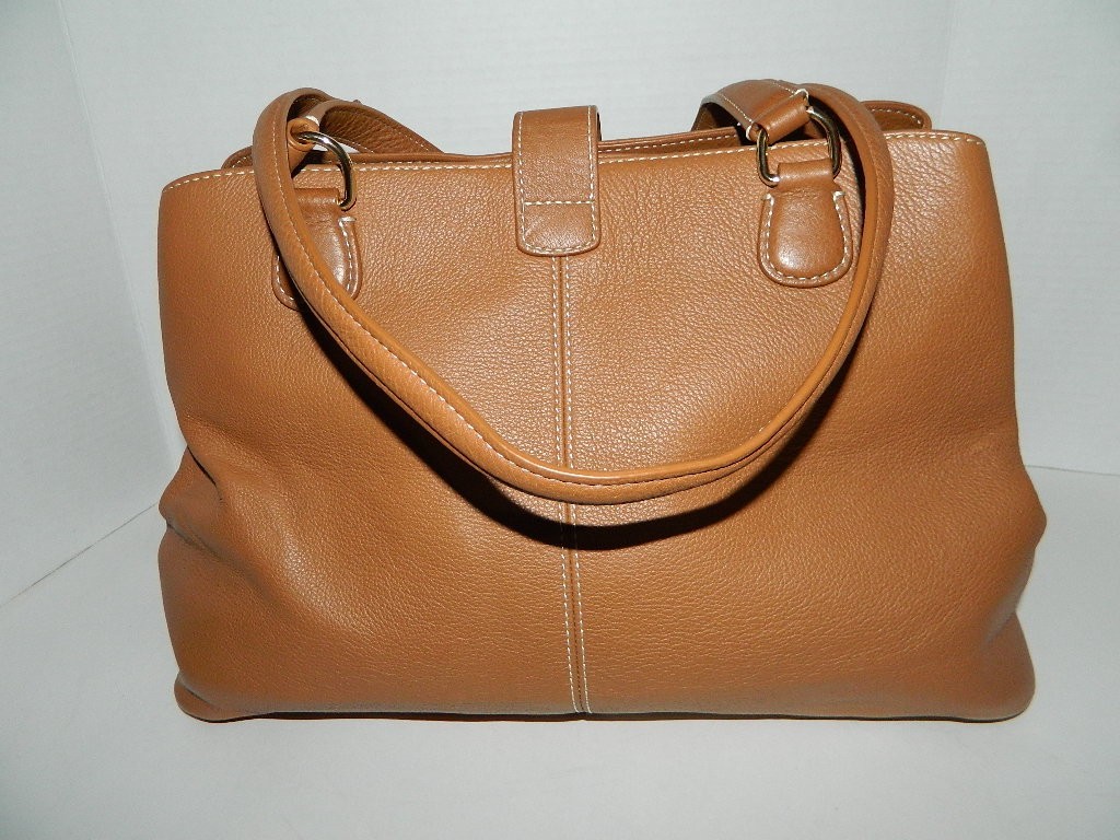 TALBOTS LARGE NAPPA HAVANA SATCHEL HANDBAG