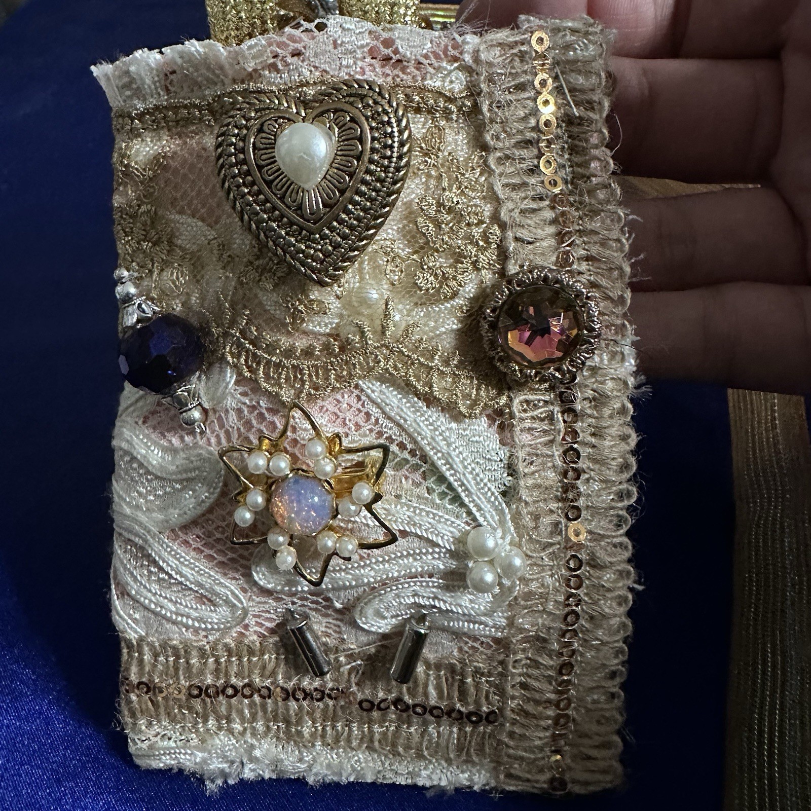 Artisan Necklace, Purse, Handmade, Textile, Wallet, Amulet Fiber Art OOAK Signed