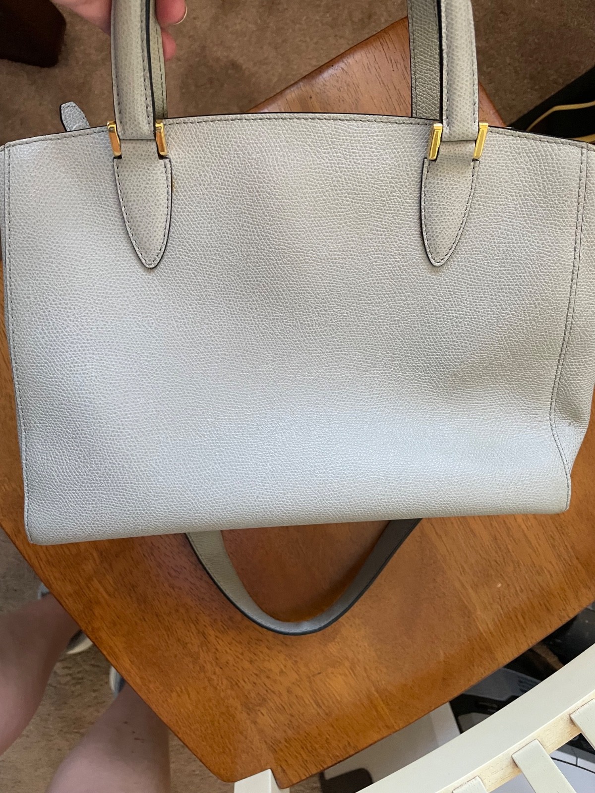 Valextra – Italian leather Triennial bag with gold hardware