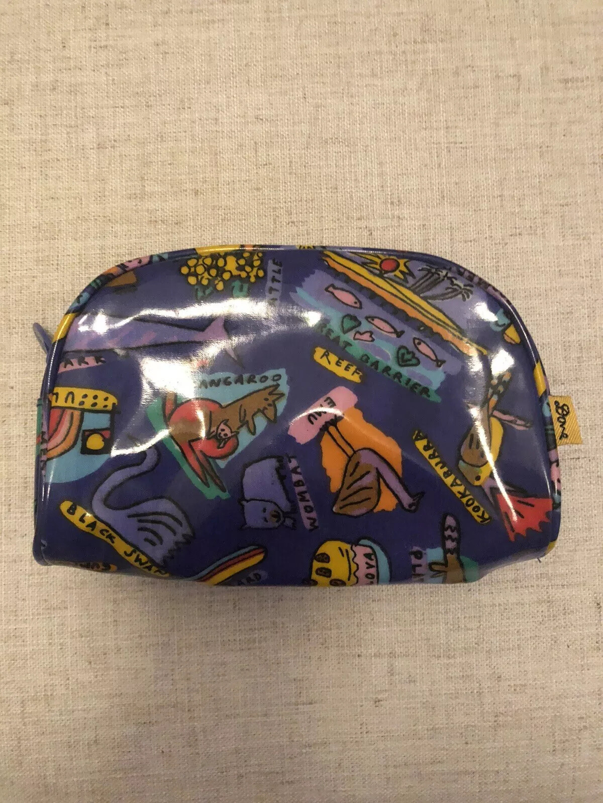 Ken Done Vinyl Bag Australia Symbols, Koala Makeup Bag, Australian Designer