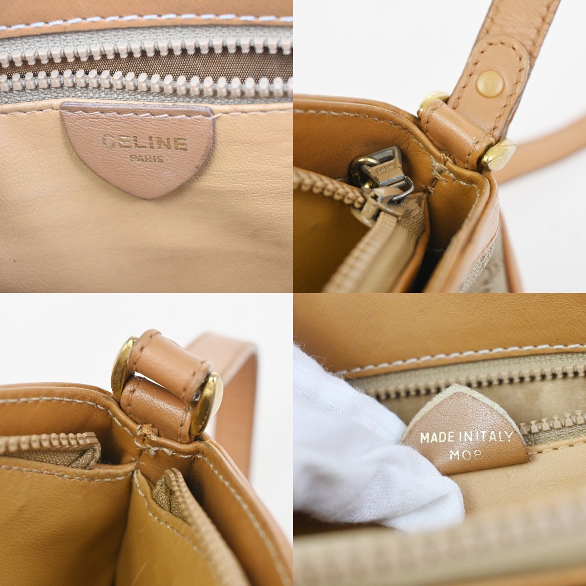 CELINE Macadam Pattern Crossbody Shoulder Bag PVC Leather Brown Italy 62KC868