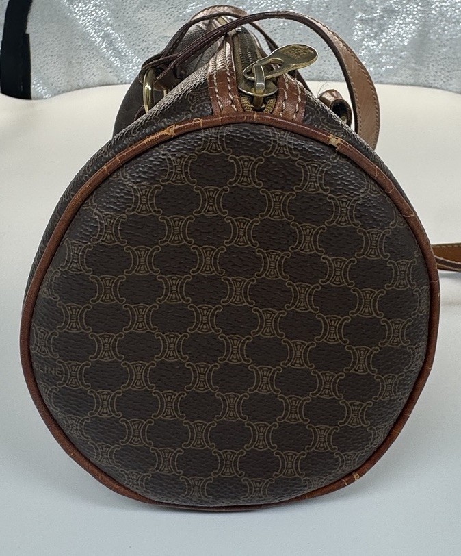 Celine Duffle Style Monogram Purse Inside Pocket Zip 10” Wide 6” Deep