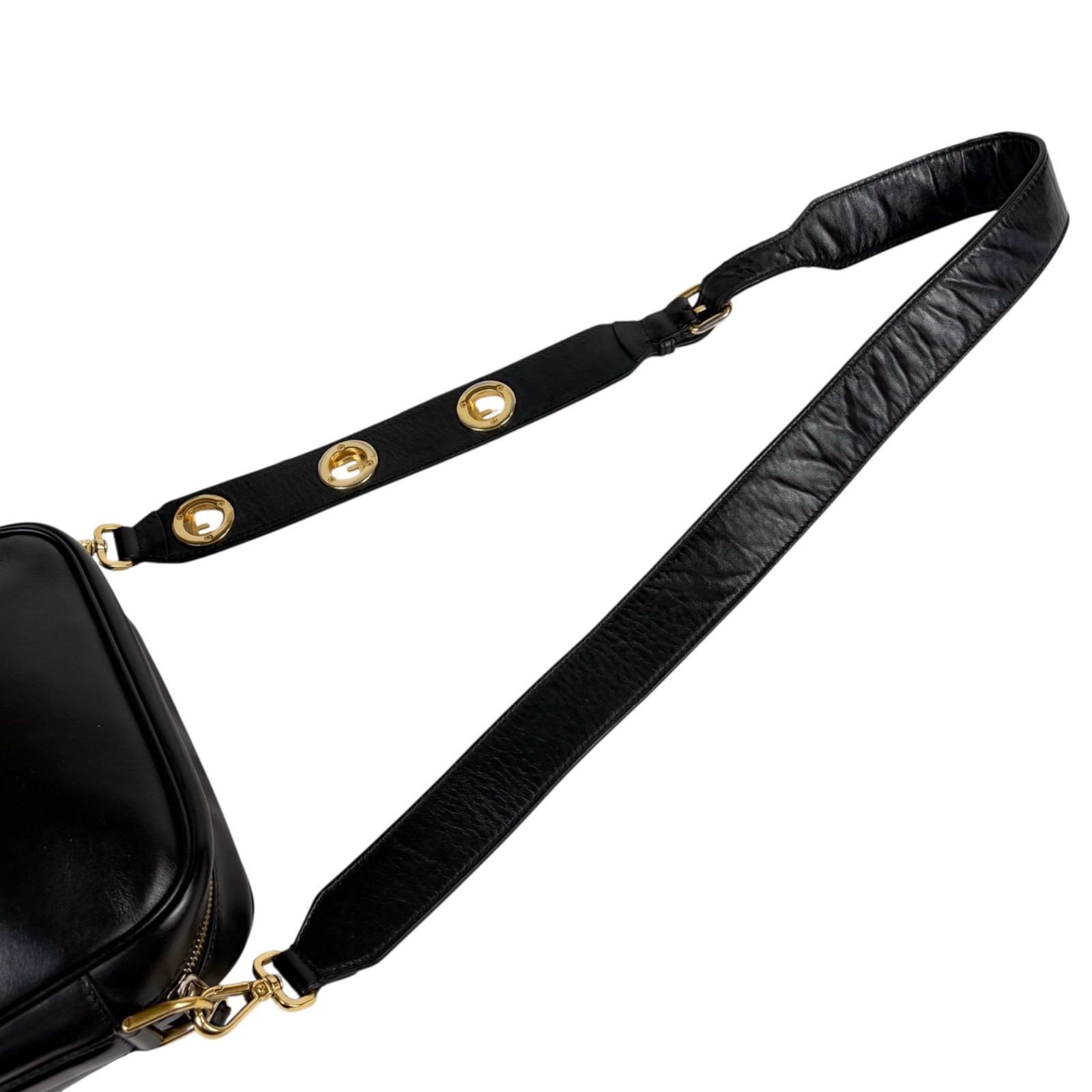 FENDI Cam 05217439 Camera Bag Black Leather US 8.9×5.9×3.1in Shoulder Italy