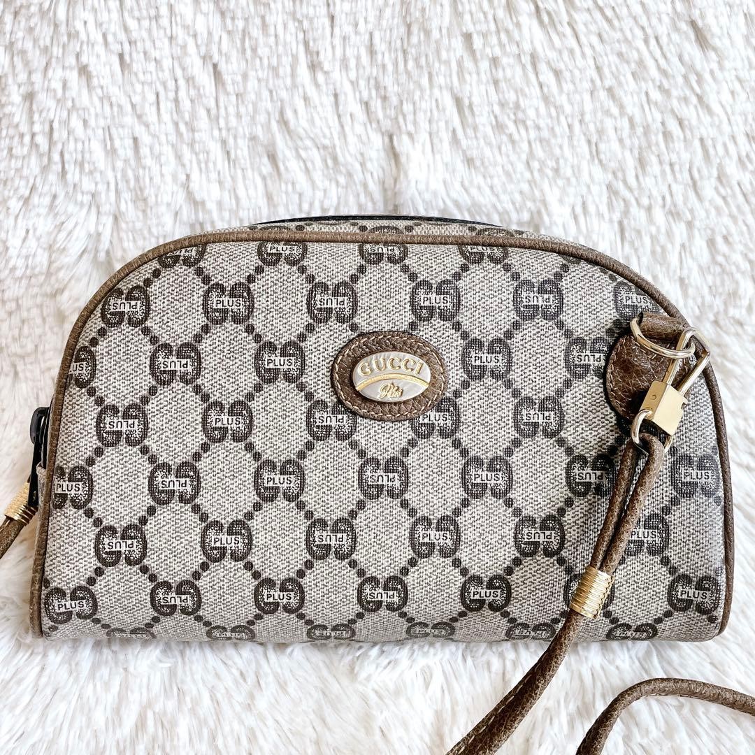 GUCCI GG PVC Pochette Crossbody Bag Women Auth 4.33 x 7.48 x 4.33inch