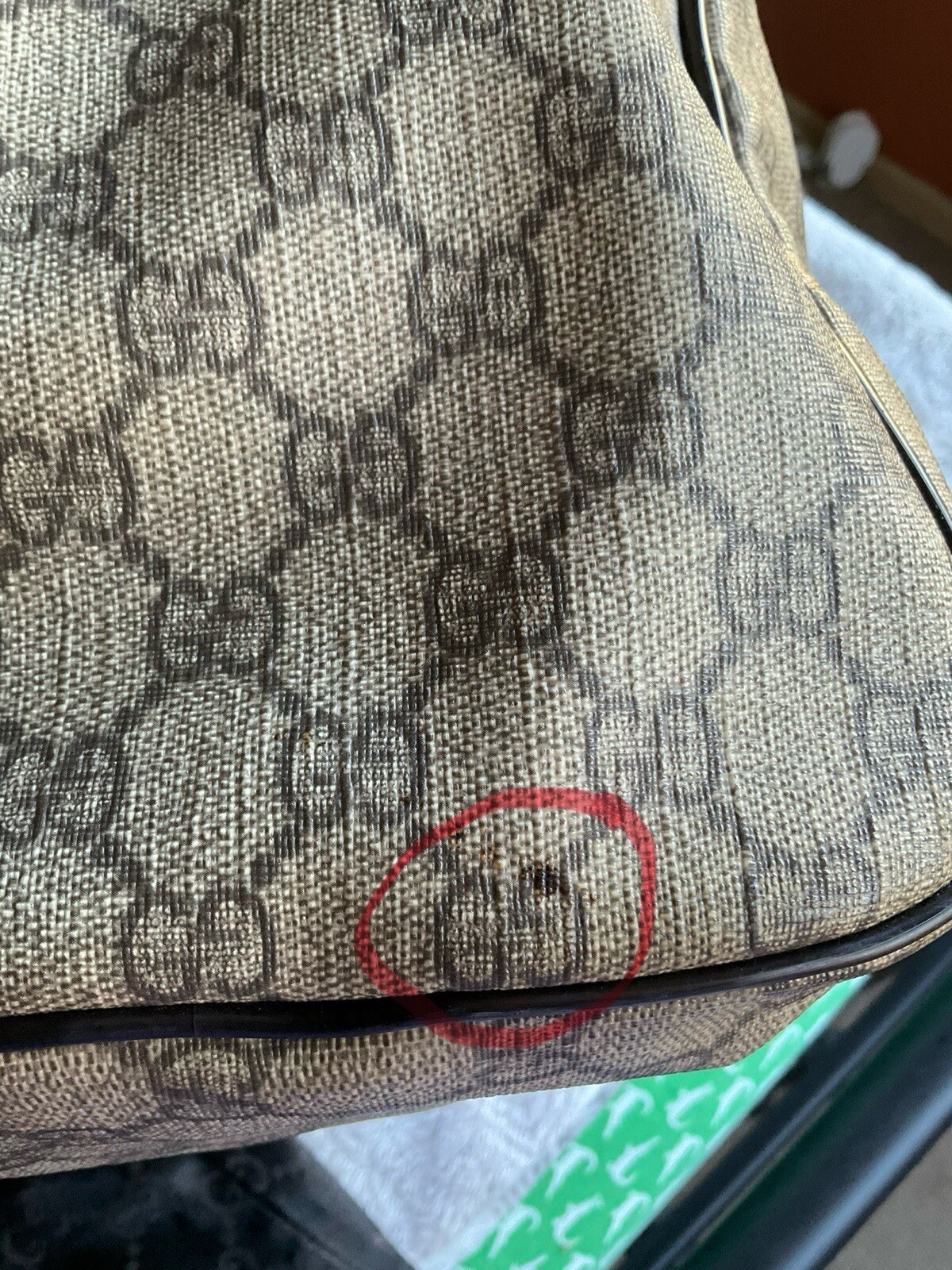 Gucci Joy Boston Bag Coated Canvas Brown Authentic
