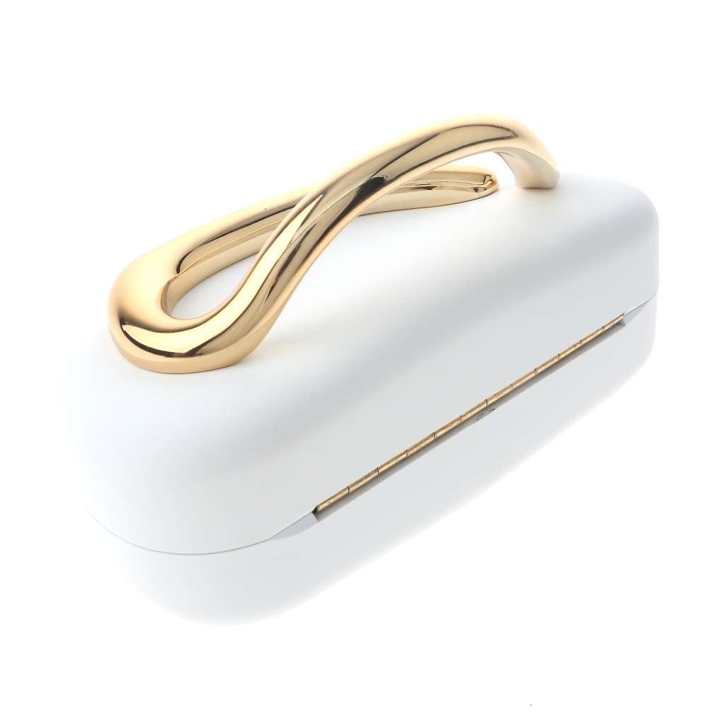 Gold Tone Metal Hardware Handle Fashion Acrylic Clutch Evening Bag BZY246-WHT