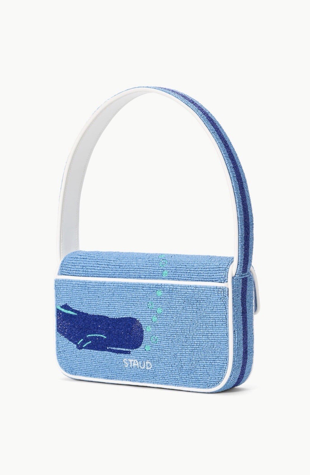 Staud Limited Edition Blue & White Nantucket Map Tommy Bag