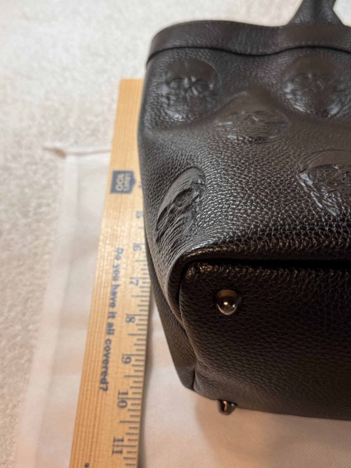 IO Pelle Italia Skull Black Leather Tote From Italy Includes Dustbag & Strap NWT