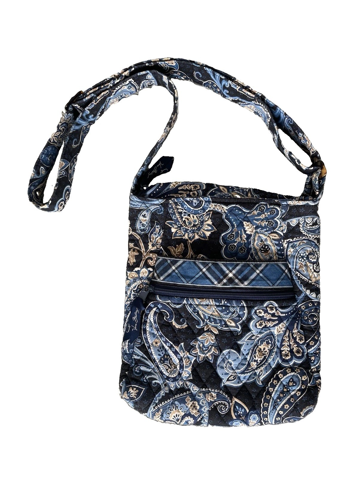Vera Bradley 10×10″ Cross Body Purse in Retired Windsor Navy Blue Pattern
