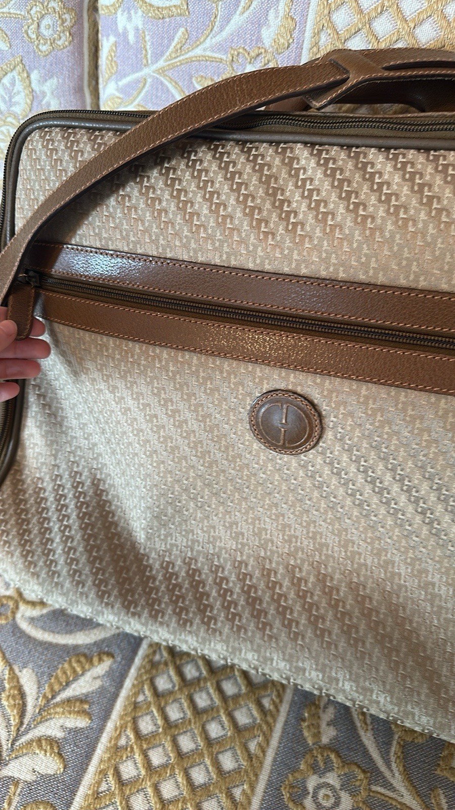 Vintage GUCCI GG Monogram Shoulder Travel Bag AUTHENTIC