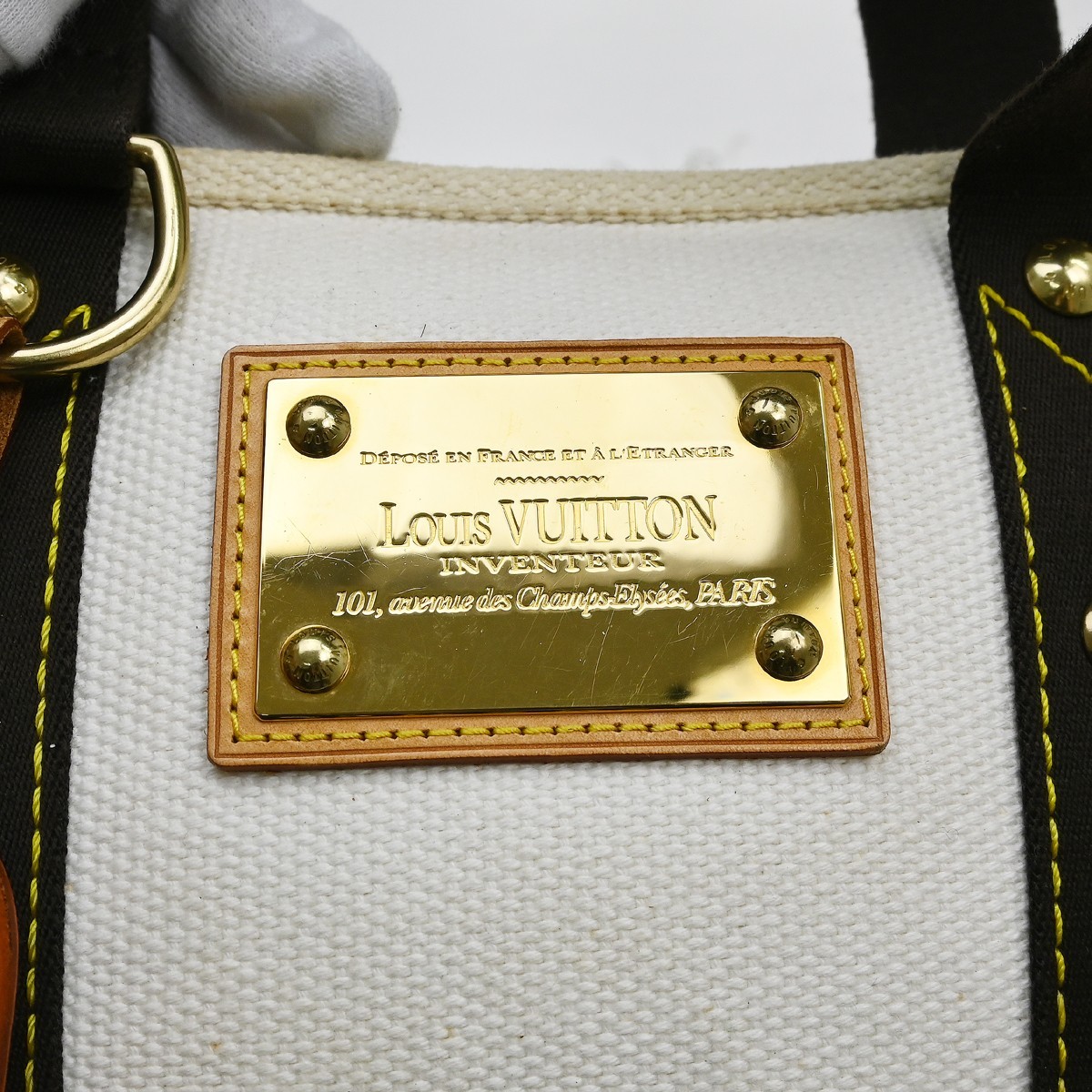 Best06 Louis Vuitton White Antigua Cabas PM Tote Bag M40039 FL0095 BQ01121