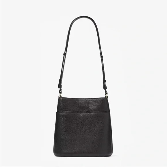 Kate Spade Women’s Leila Black Pebbled Leather Bucket Bag Shoulder Crossbody Bag