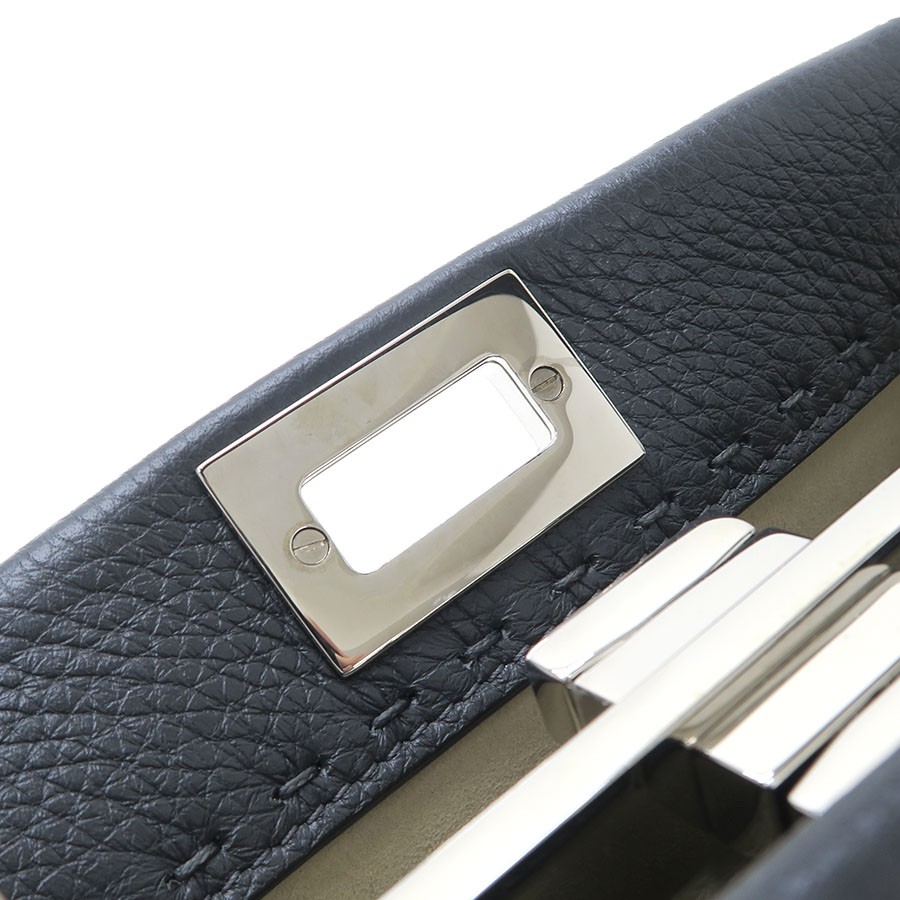 Fendi Peekaboo Mini 8BN244 Leather Gray Shoulder Bag #SAB16567