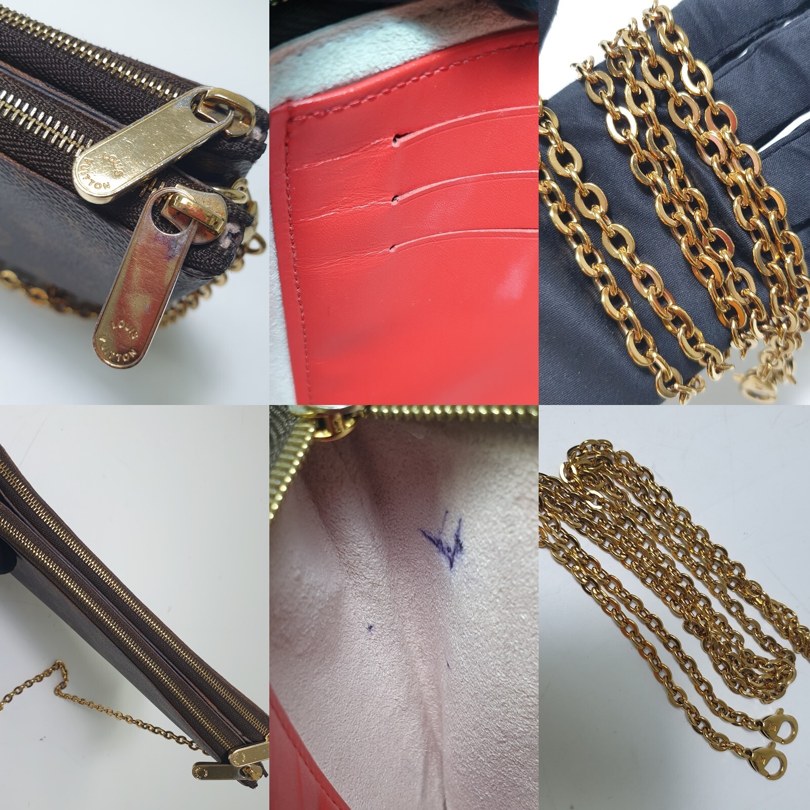 No Tariff Auth Louis Vuitton Pochette Double Zipper Flower Monogram M63905 LF173