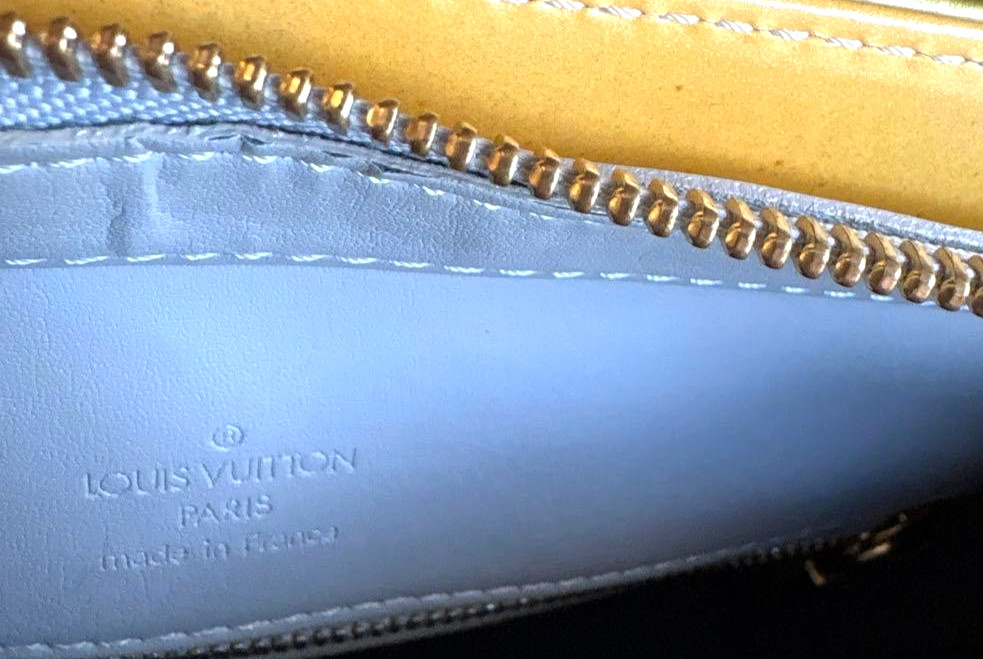 Auth LOUIS VUITTON Vernis Houston Tote Bag Silver Monogram Handbag TH1000