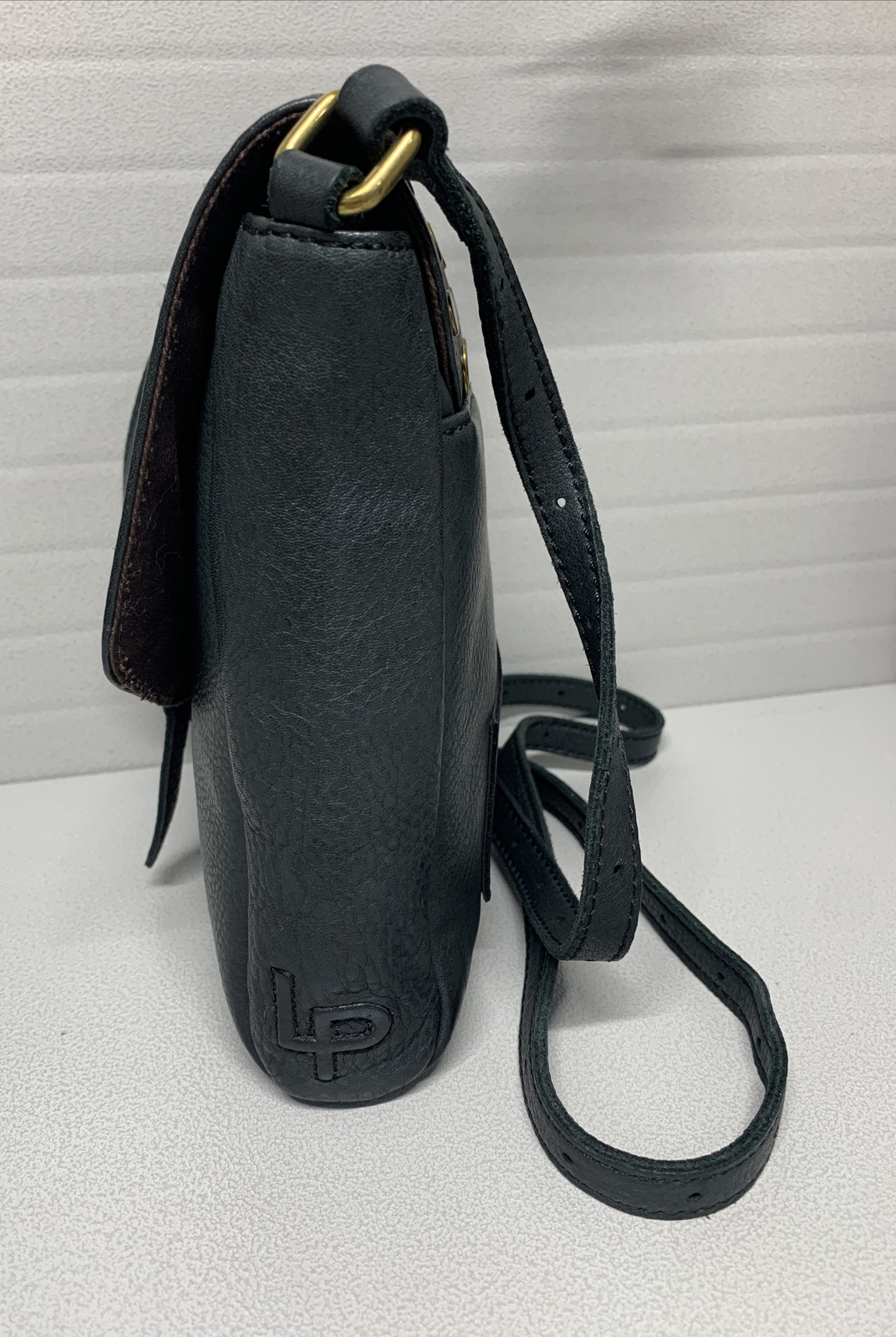 Linea Pelle Black Studded Leather Small Crossbody Bag~Classy!
