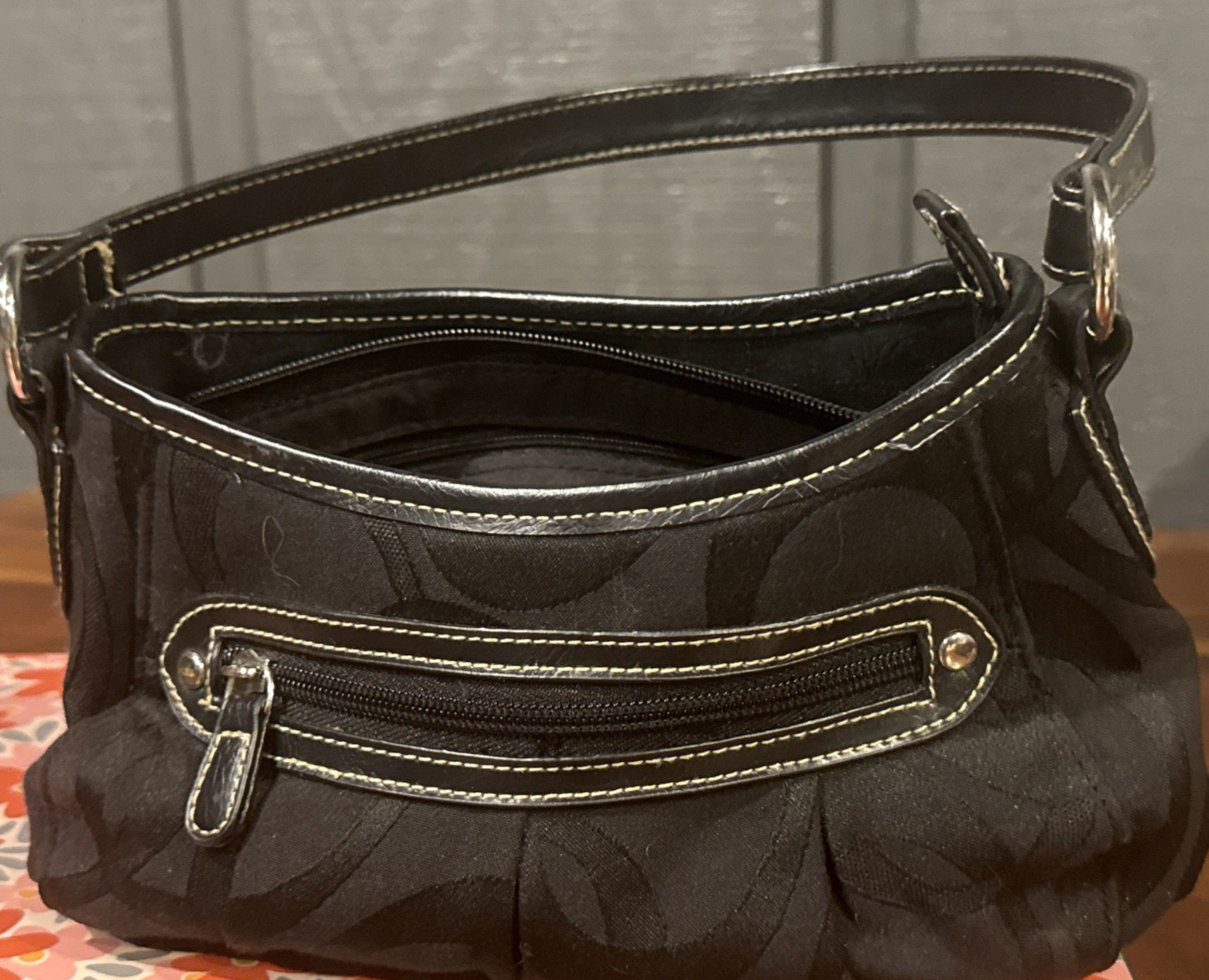 Small Black Cloth Hobo Handbag Purse (looks like a Coach ) Merona/Target